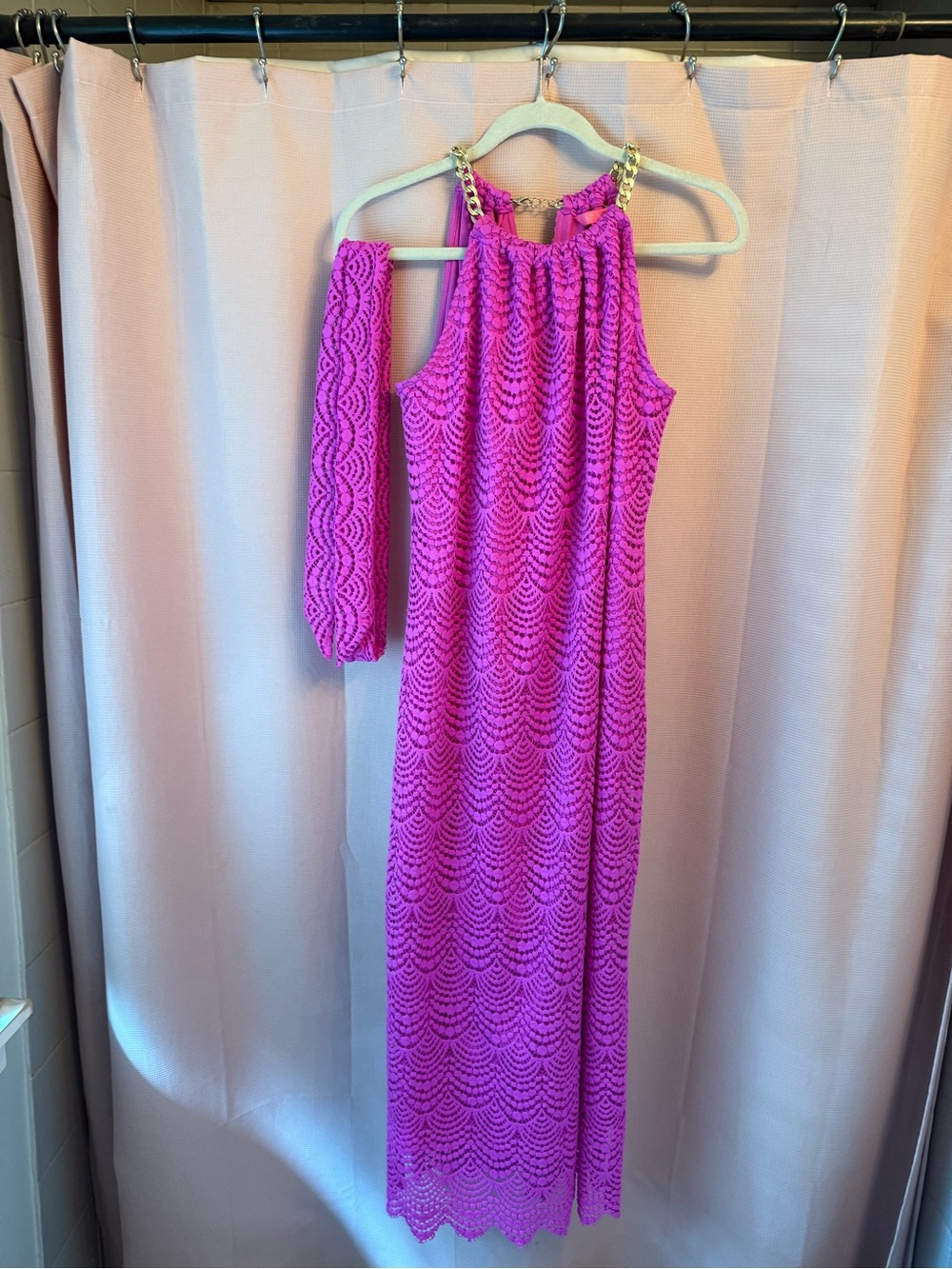 Lilly Pulitzer Bingham Sleeveless Lace Maxi with Gold Chain Straps